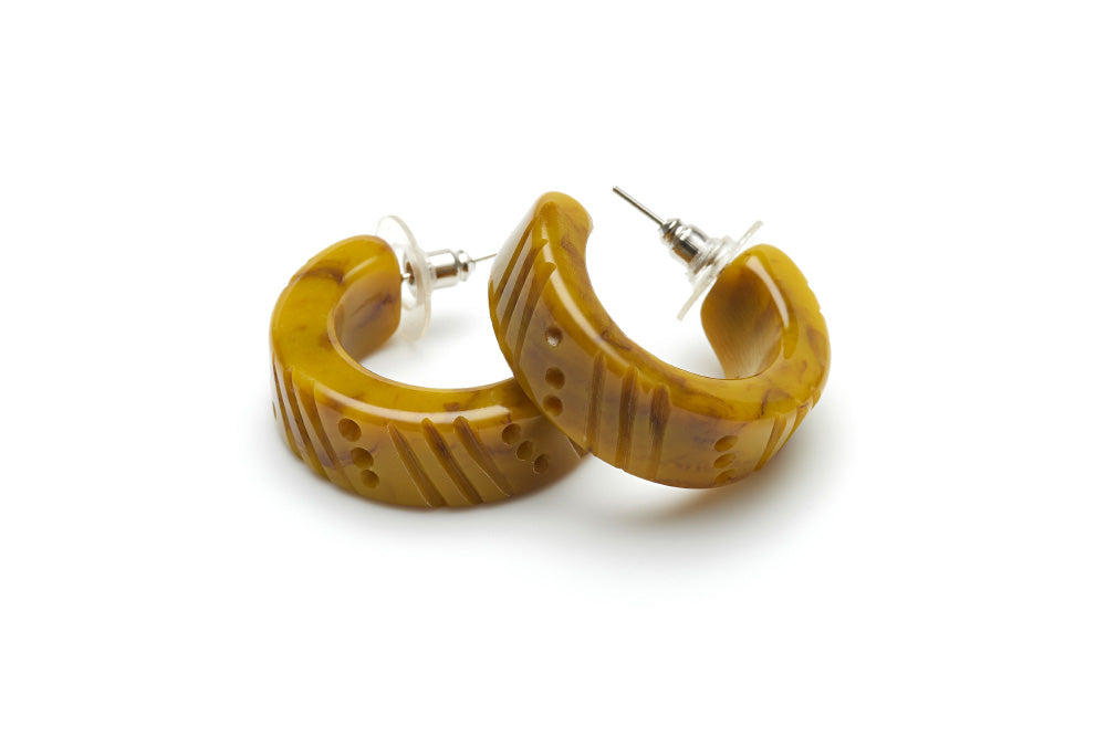 Handmade style hoop earrings in catkin
