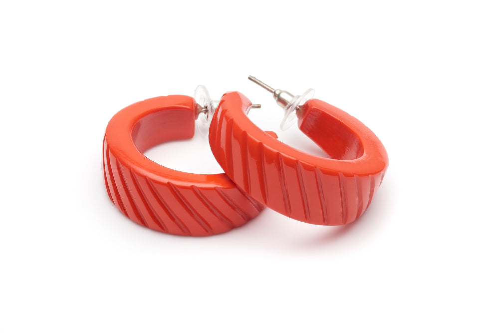Bakelite Style Earrings Papaya Fakelite Hoop Earrings – Splendette