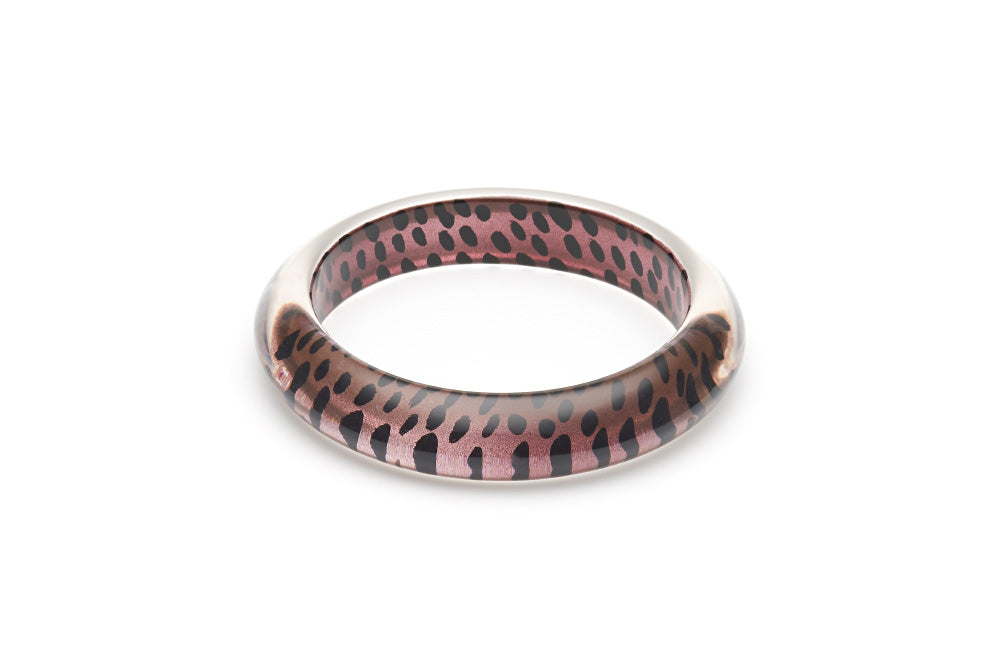 Splendette vintage inspired 1950s rockabilly style Brown Leopard Bangle in Classic size