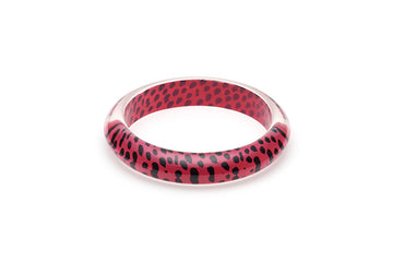 Splendette vintage inspired 1950s rockabilly style Iris Pink Leopard Bangle in Classic size