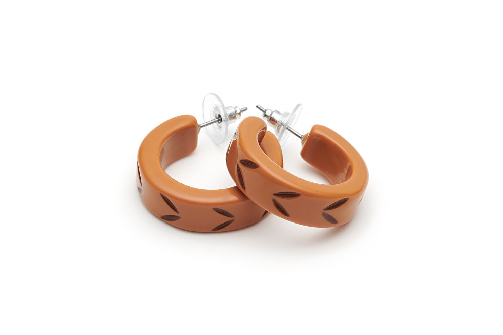 Splendette Almond Carved Earrings