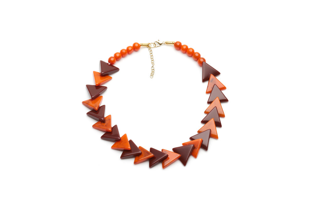 1940s style triangle bead necklace in fox