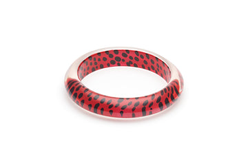 Splendette vintage inspired 1950s rockabilly style Red Leopard Bangle in Classic size