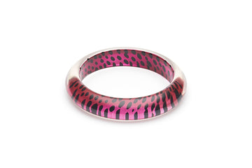 Splendette vintage inspired 1950s rockabilly style Mulberry Leopard Bangle in Classic size