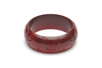 Rockabilly Style wide duchess bangle in mulberry