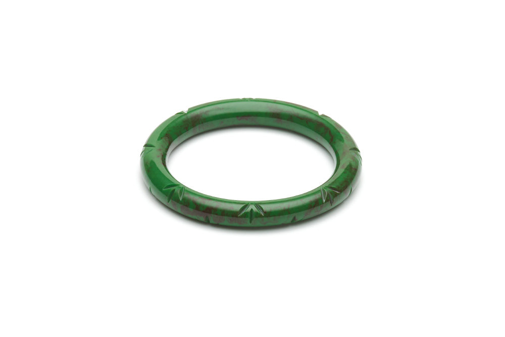 Vintage style narrow maiden bangle in fern