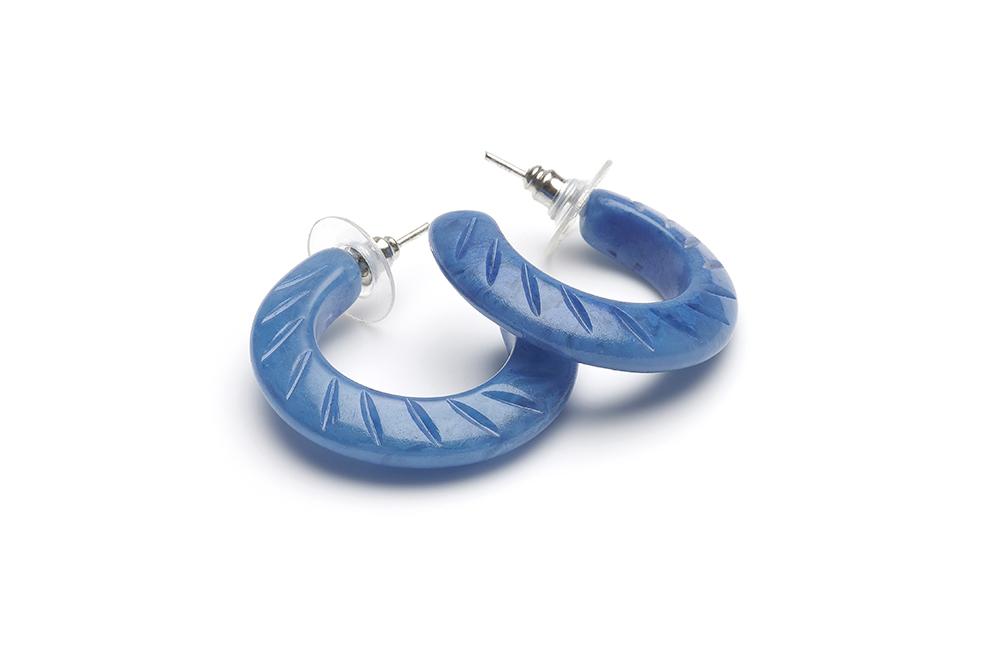 Handmade Hoop Earrings in Periwinkle Blue