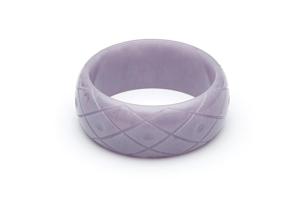 1940s Style Wide Larger Size Bangle in Lilac Fakelite