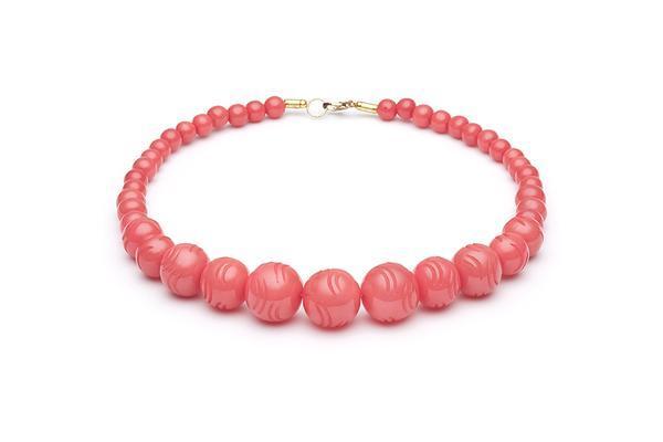 1950s Style Bead Necklace in Tropical Punch Fakelite