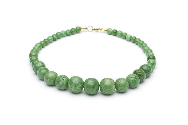 1940s Style Bead Necklace in Sage Green Fakelite