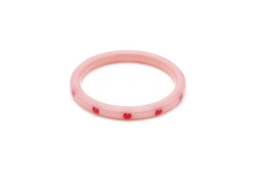 Splendette vintage inspired 1950s style Valentine's pink Narrow Sweetheart Diamante Bangle in Classic size