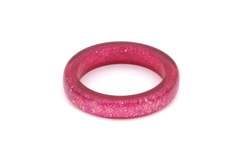 Splendette vintage inspired 1950s pin up style pink Peony Glitter Bangle