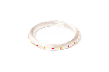 Splendette vintage inspired 1940s style orange and yellow larger size Narrow Citrus Clear Duchess Bangle