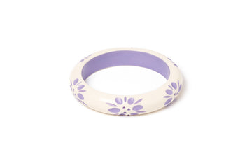 Splendette vintage inspired 1940s style pastel purple carved fakelite Midi Petunia Cream Bangle