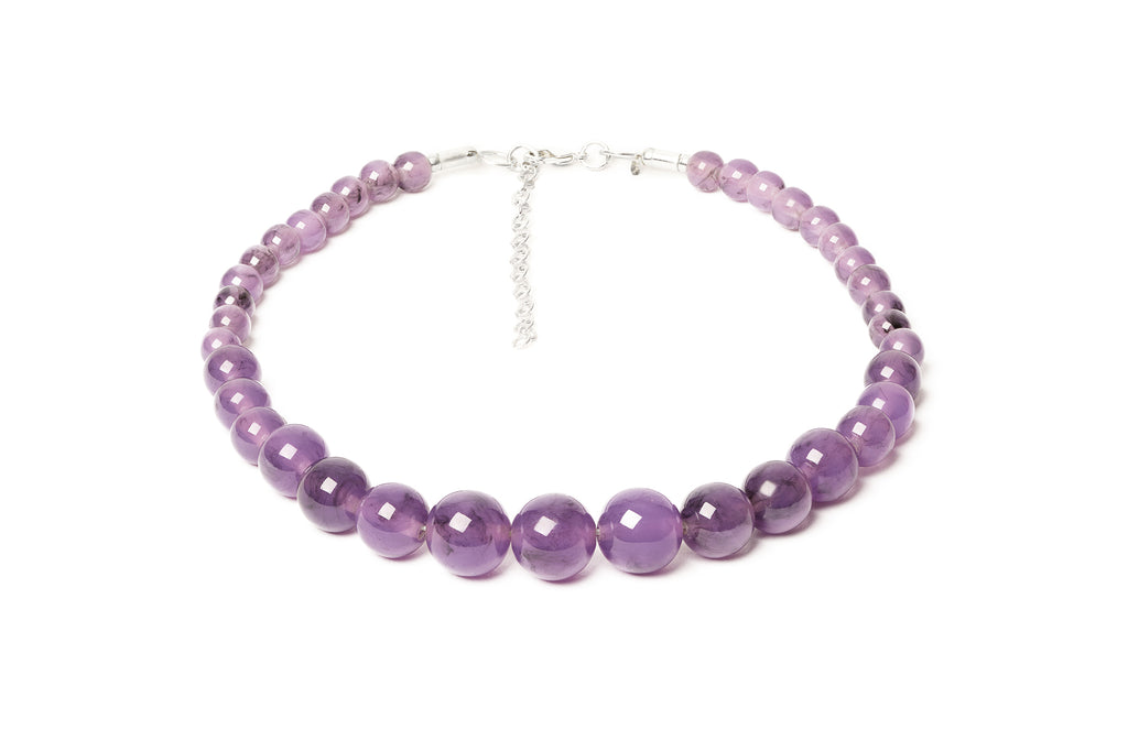 Splendette vintage inspired 1950s Halloween style purple Poison Bead Necklace