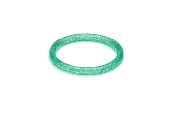 Splendette vintage inspired 1950s pin up style pastel Narrow Green Lagoon Glitter Bangle in Classic size