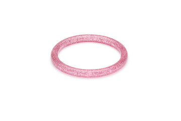 Splendette vintage inspired 1950s pin up style Narrow Pale Pink Glitter Bangle in Classic size 