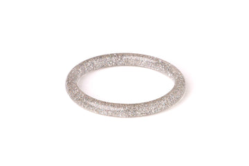 Splendette vintage inspired 1950s pin up style Narrow Silver Glitter Bangle in Classic size