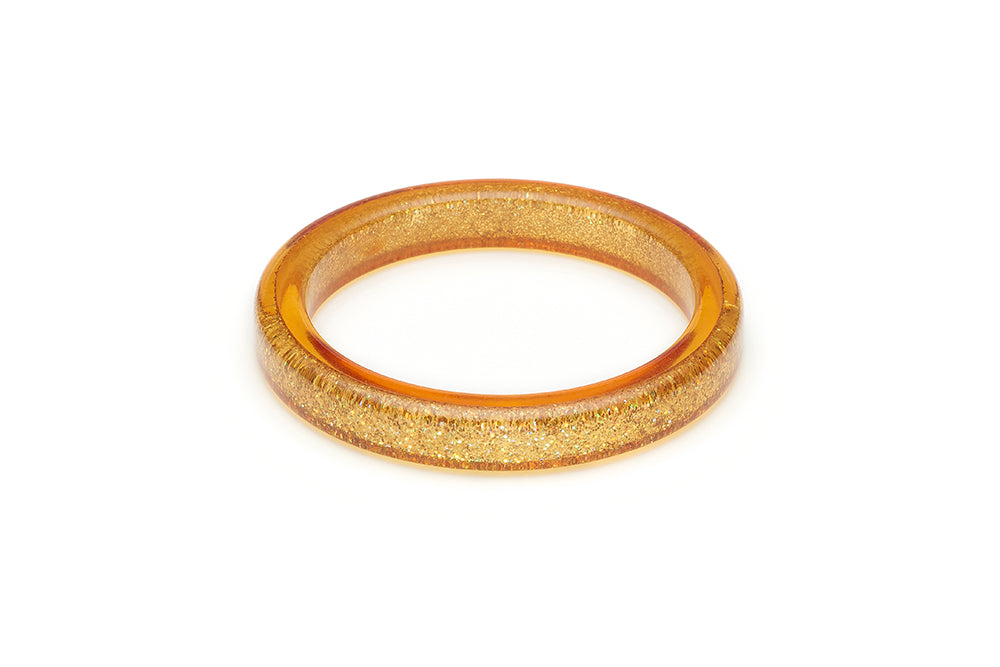 Splendette vintage inspired 1950s pin up style Pale Gold Glitter Bangle in Classic size