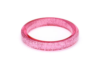 Splendette vintage inspired 1950s pin up style Pale Pink Glitter Bangle in Classic size