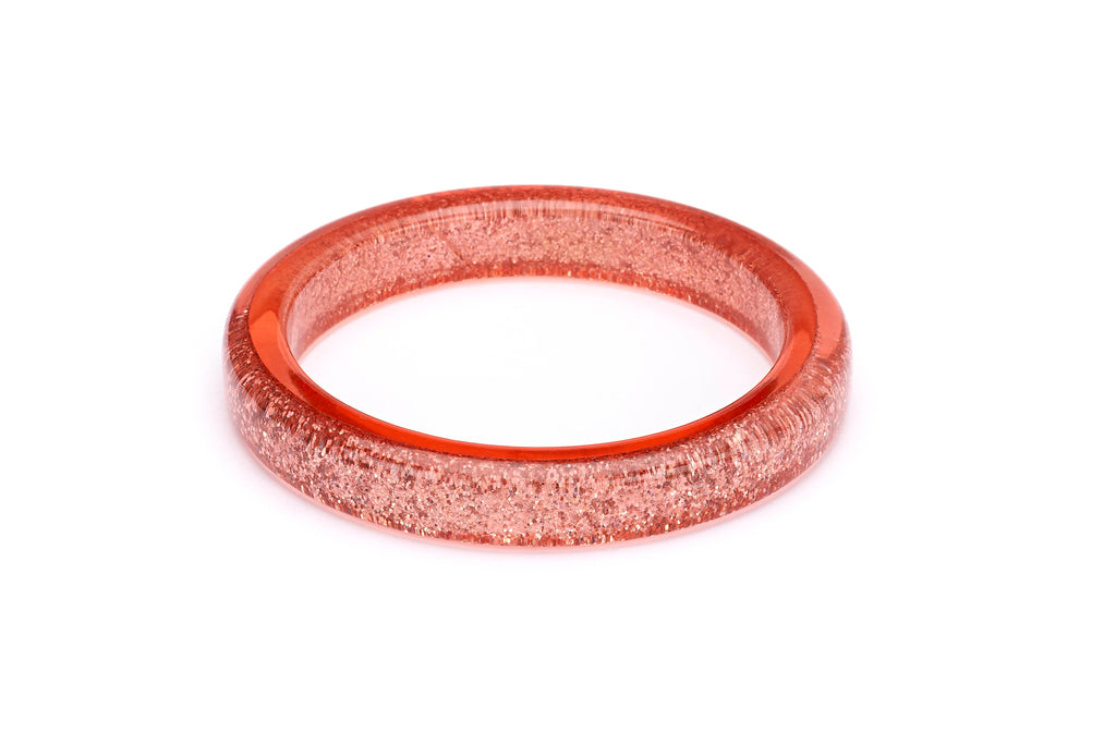 Splendette vintage inspired 1950s pin up style Peachy Glitter Bangle in Classic size