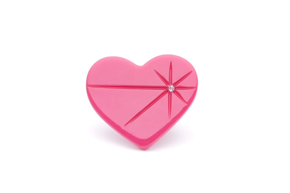 Splendette vintage inspired pink fakelite charity range Cancer Awareness Brooch